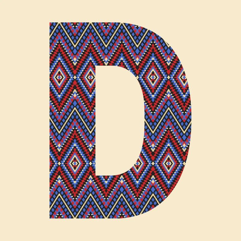 Monogram Letter D- geometric pattern