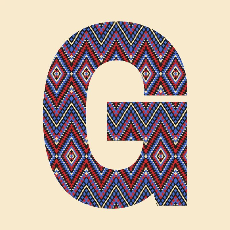 Monogramm Buchstabe G - geometrisches Muster