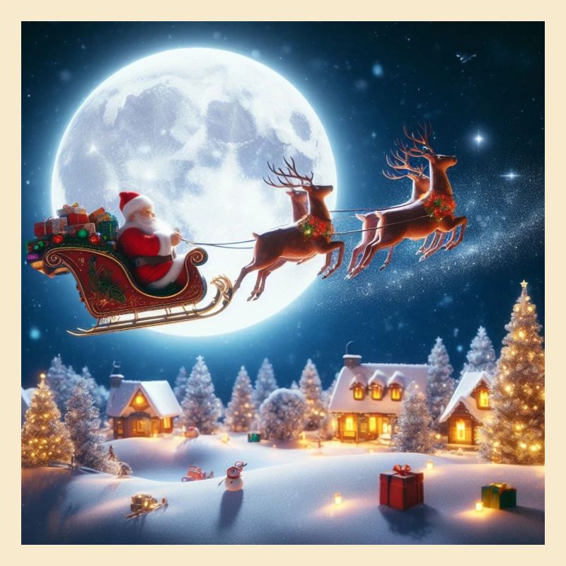 Weihnachtsmann Schlitten Rentier Weihnachtsbaum Weihnachtsgeschenke
