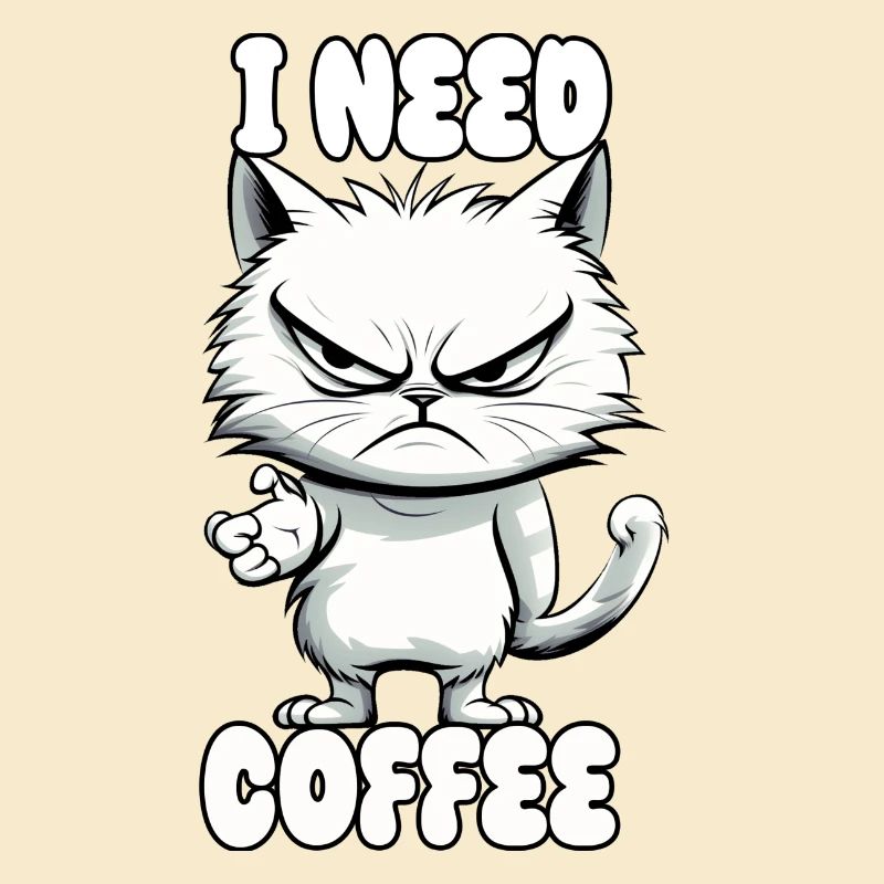 Cat - i need coffee