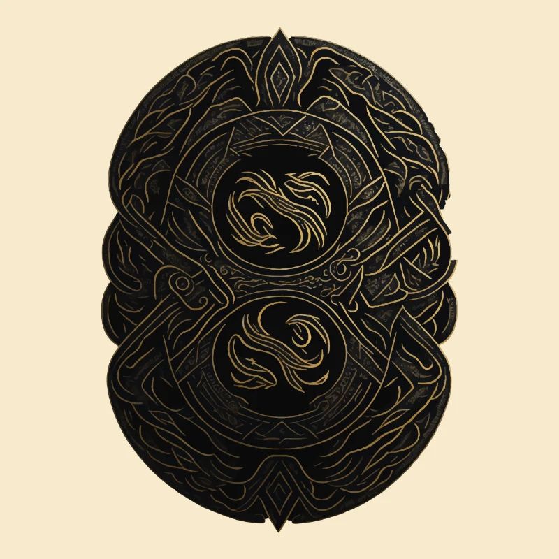 Monogramme Maya noir et or