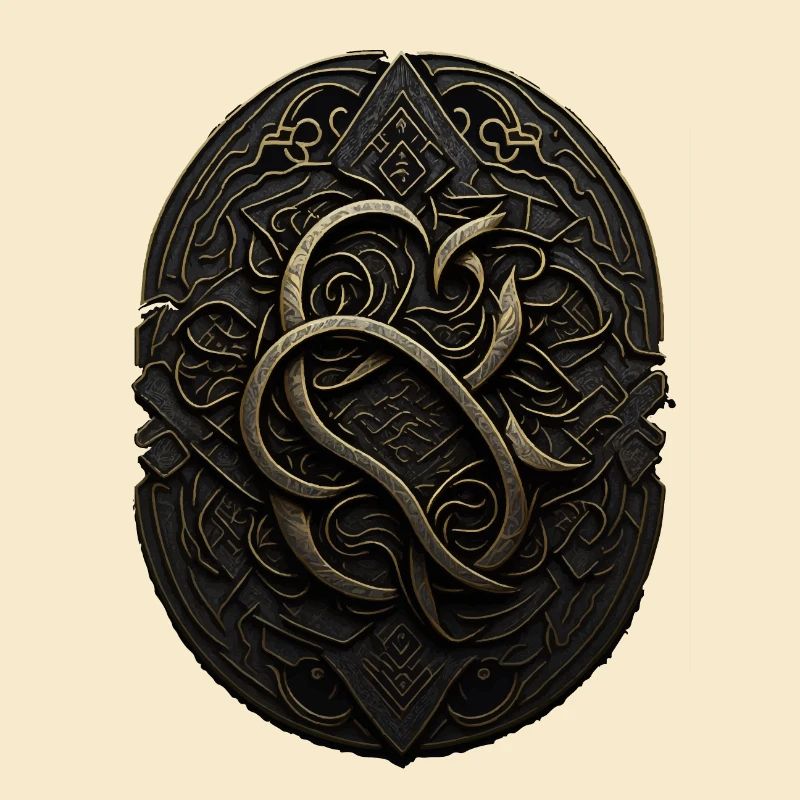 Monogramme Maya noir et or