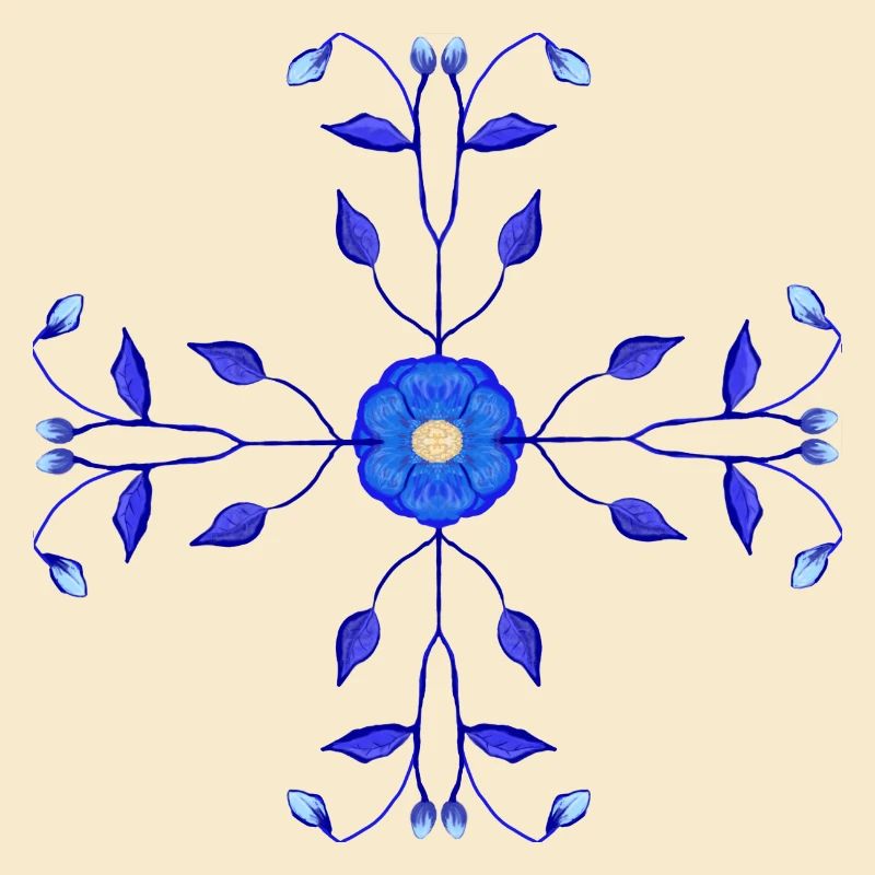 Blaue Blume Kross