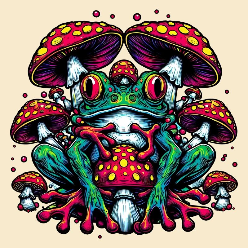 Frog with toadstool