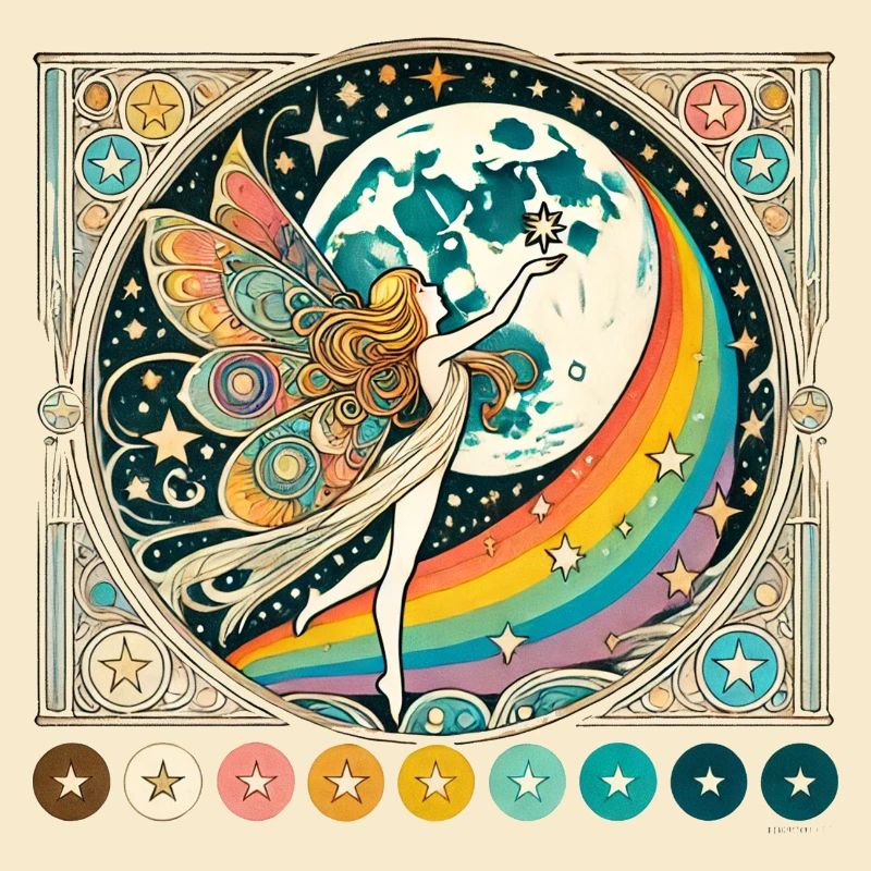 Retro Regenbogen Fee