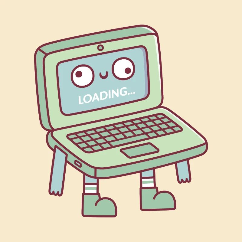 Funny Derpy Laptop Loading Its Brain