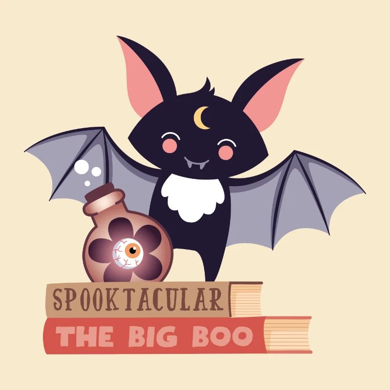 Bat on stack of books