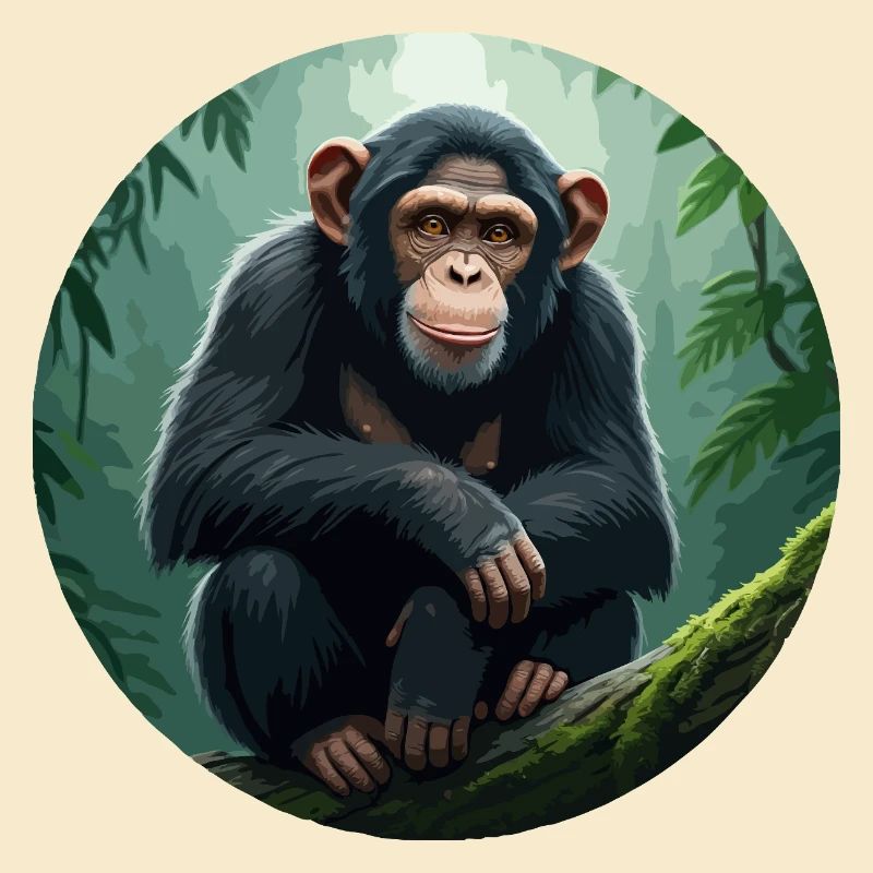 Chimpanzé sur une branche d’arbre