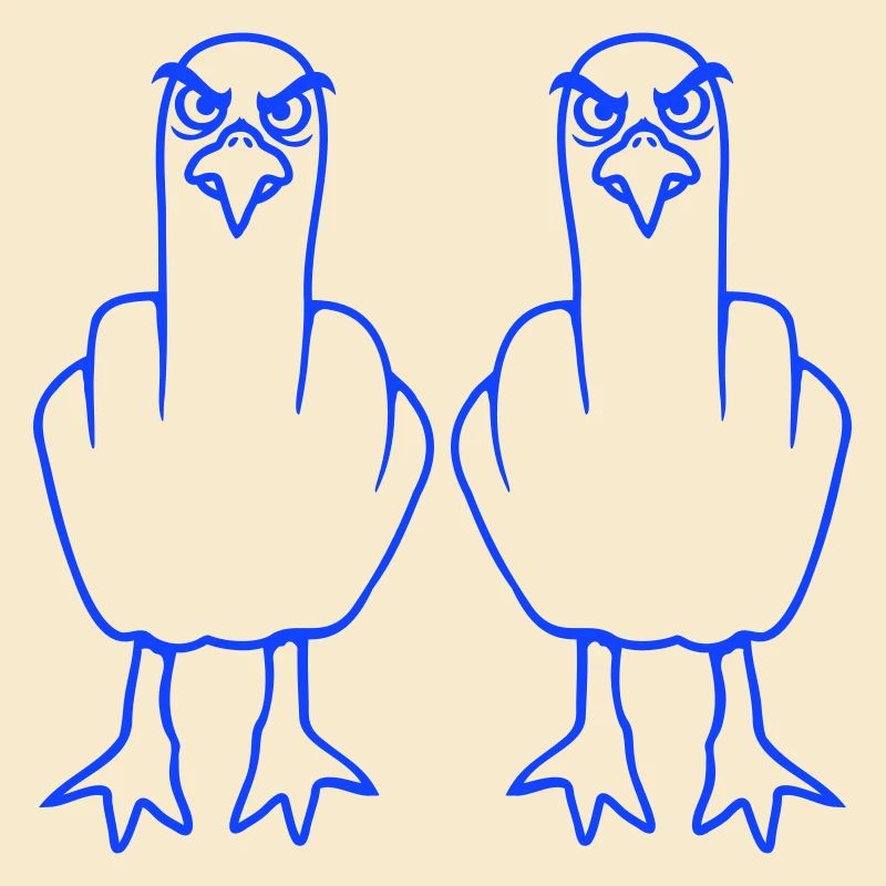 2 Möwen Mittelfinger Beleidigung Stinkefinger Team