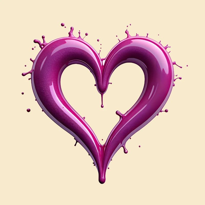Cœur rose éclaboussé