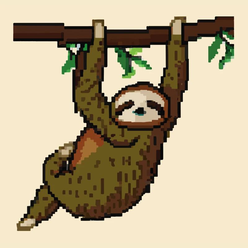 Sloth Pixelated Pixel Sloth Lazy