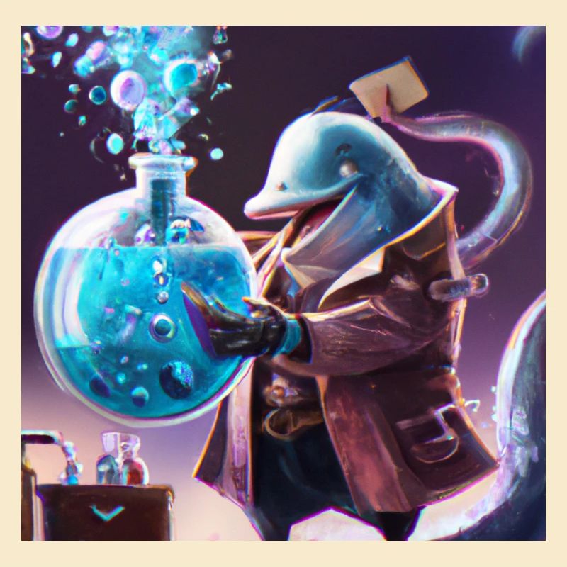 Mad dolphin scientist experimenting
