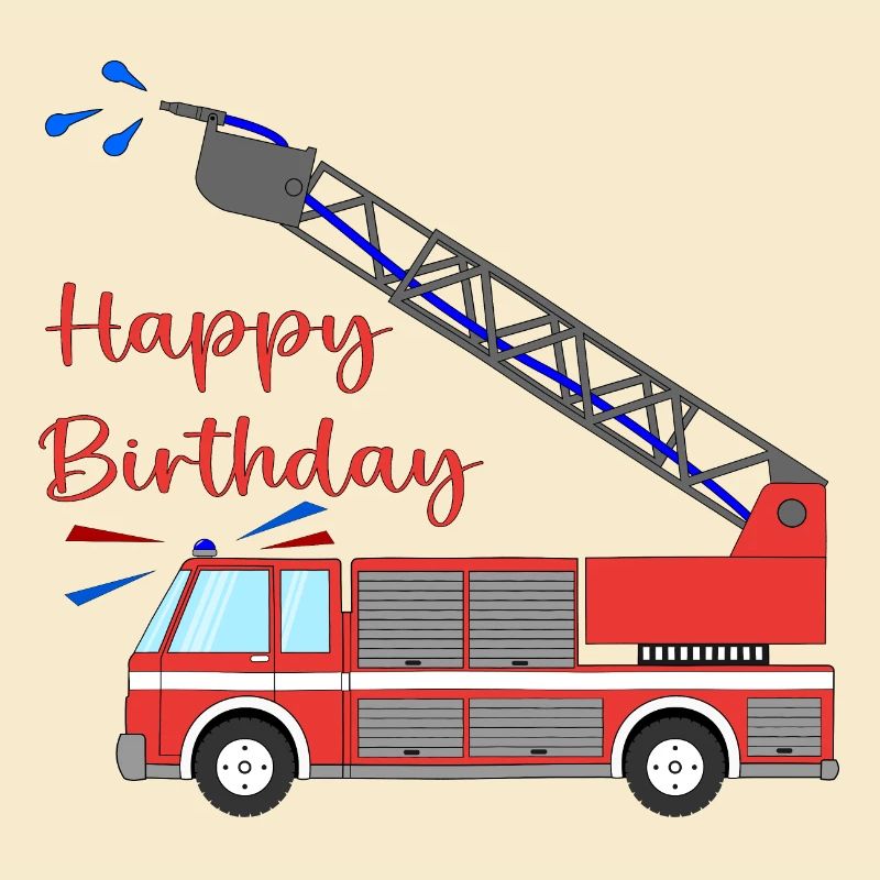 Fire engine Happy Birthday