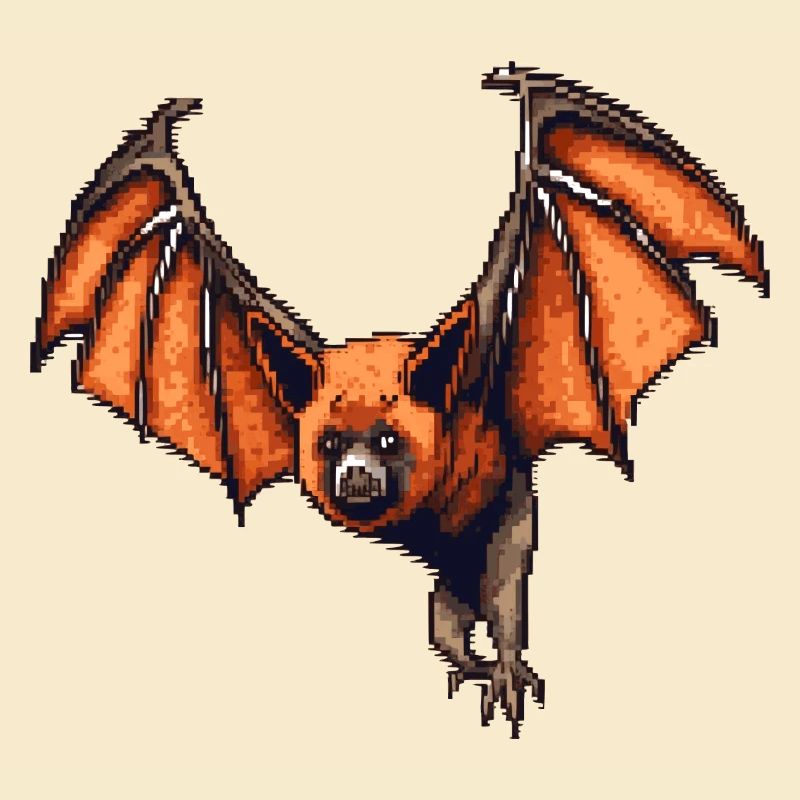 Flying fox in old 16 bit retro graphics