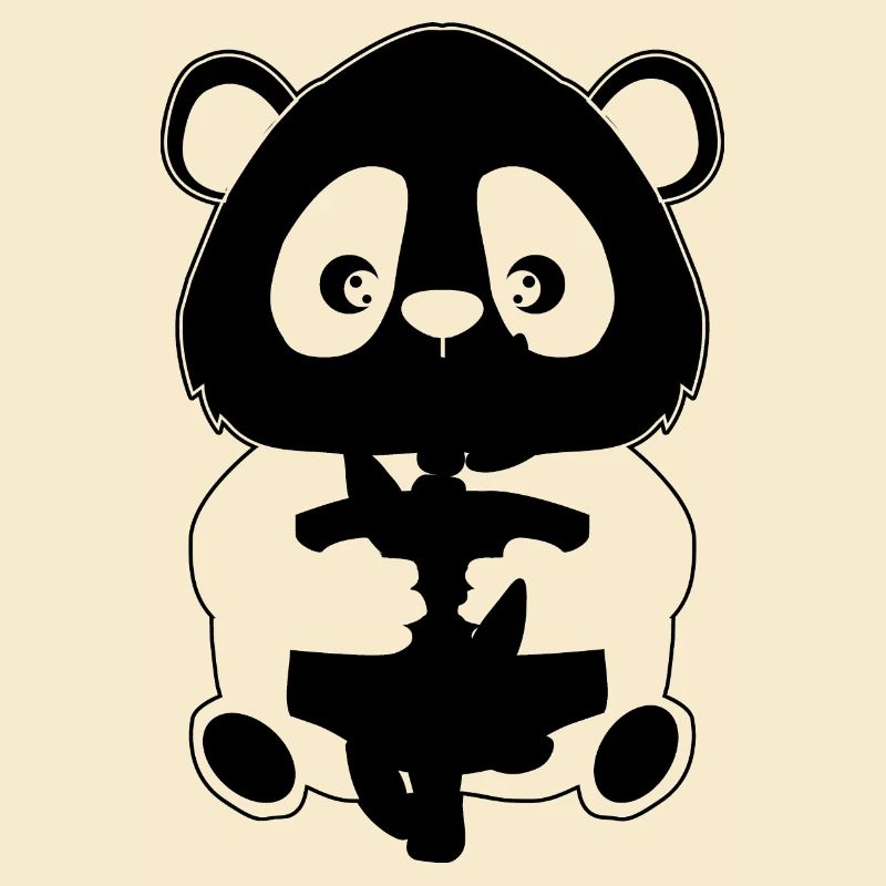 Panda with bamboo