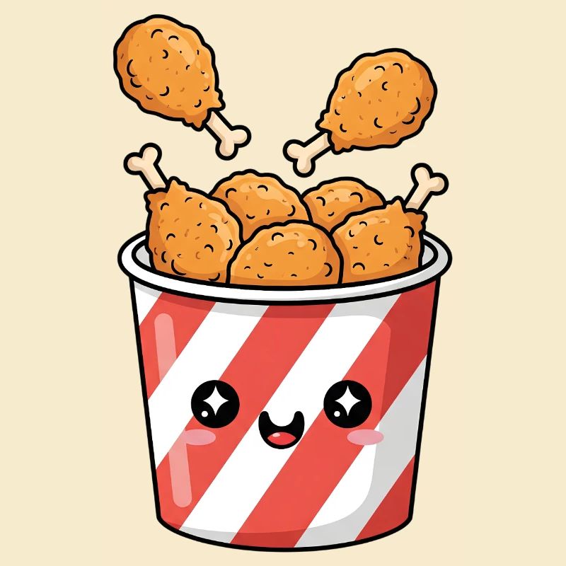 Kawaii-Brathähnchen-Eimer