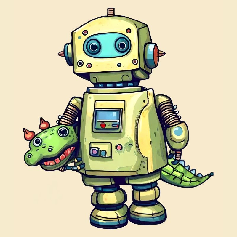 Petit robot avec crocodile jouet