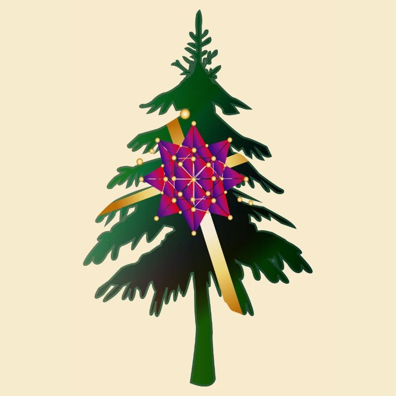 Christbaum oder Weihnachtsbaum & Geschenkschleife