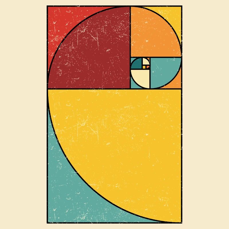 Fibonacci Spiral Geometry Art