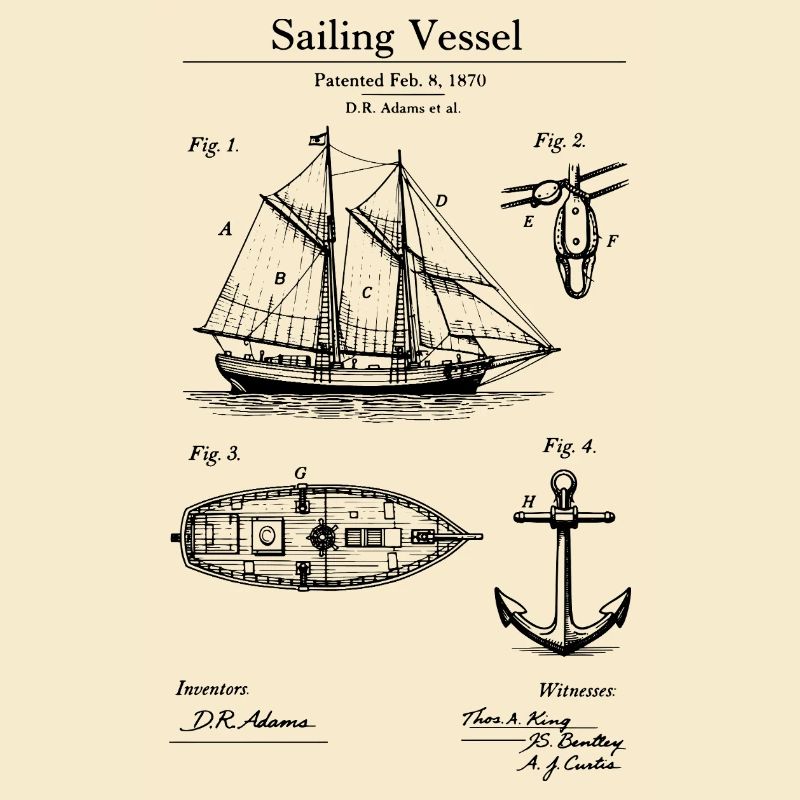 Conception classique du plan de navire à voile