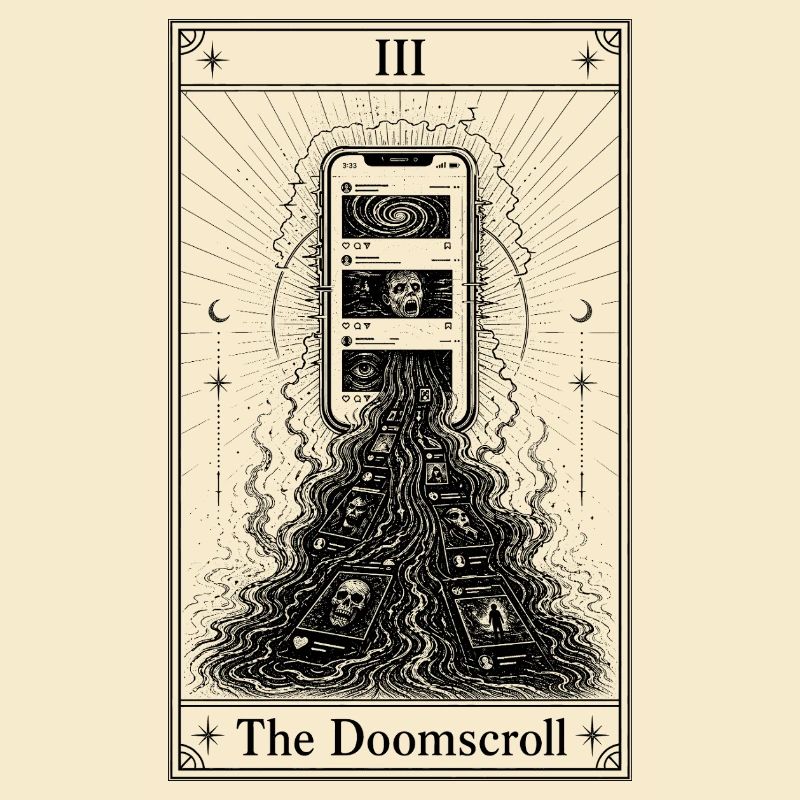 Endless Scrolling | Tarot Card | Doomscrolling