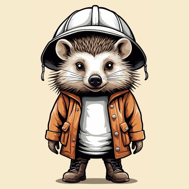 Hérisson mignon avec chapeau d’expédition