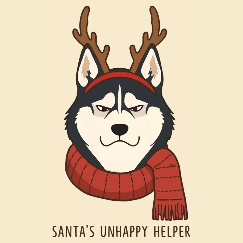 Grumpy Husky – Santa’s Unhappy Helper