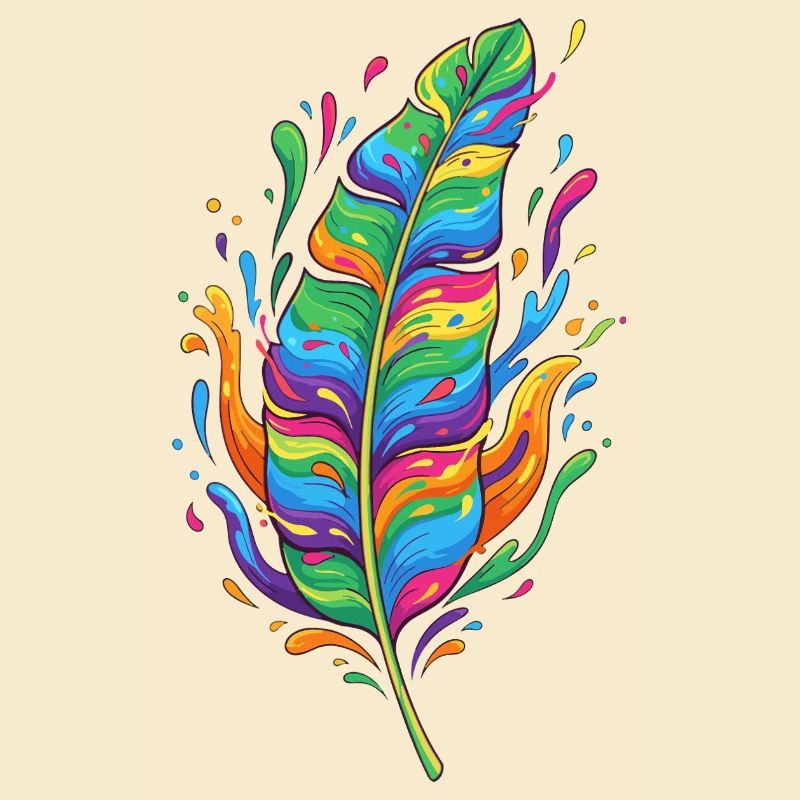 Regenbogenfeder Farbexplosion