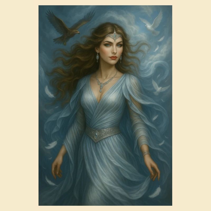 Déesse Céleste – Lumière et Oiseaux Blancs