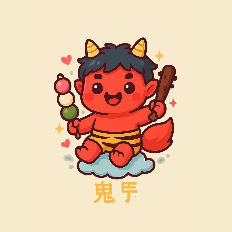 Oni doux avec dango et bâton