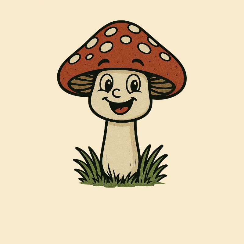 Dessin animé de champignon drôle