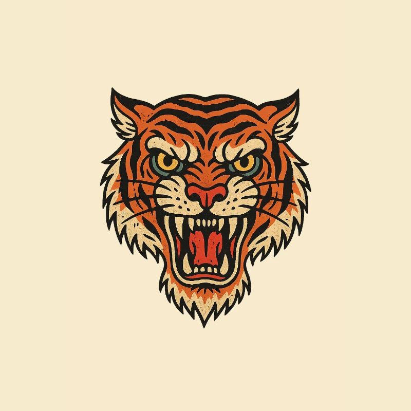 Conception de l’écusson de tête de tigre sauvage