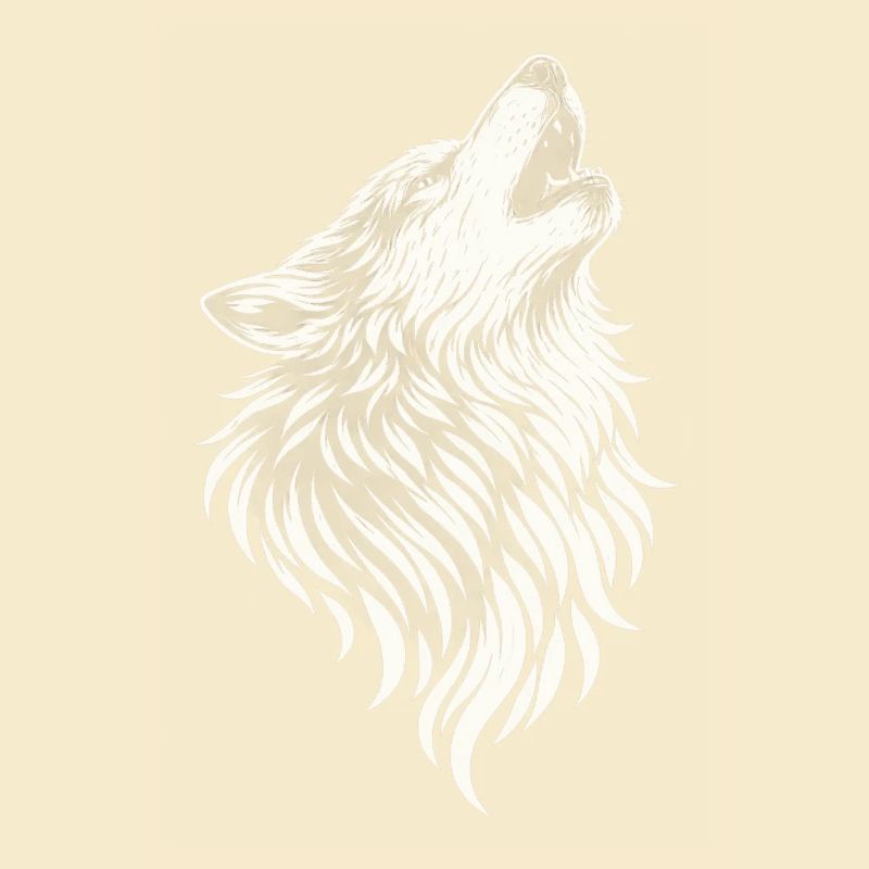 Jaulender Wolf im Vintage Stil