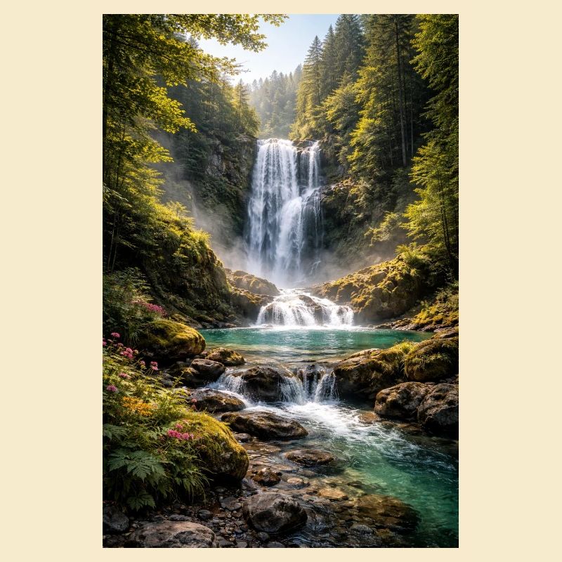 Grünflächen am Wasserfall