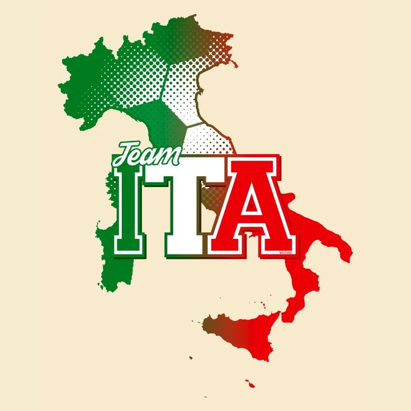 Team ITA Map Italy with Ball Pattern