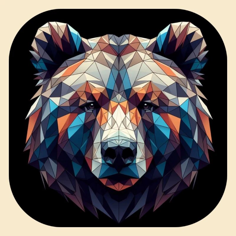 Tête d’ours Polygone Multicolore