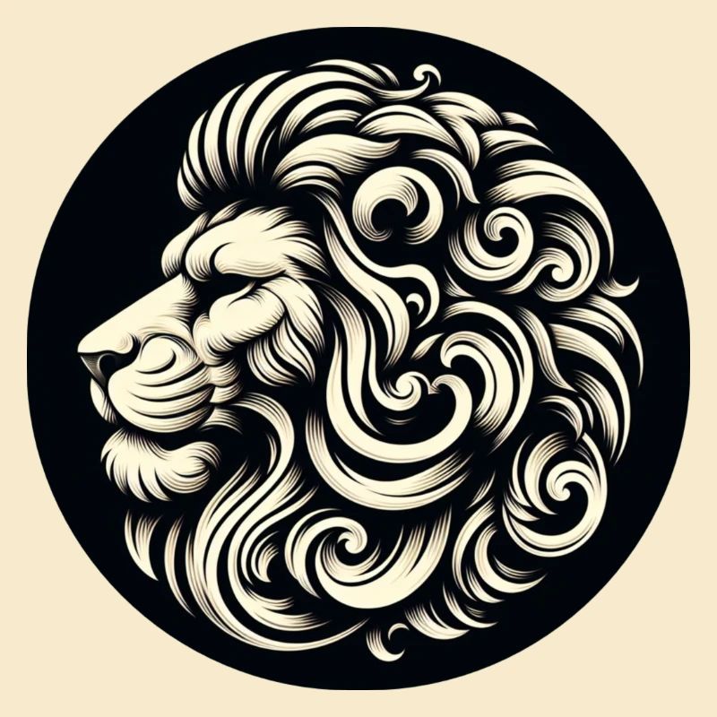 Ce motif représente un lion de profil, Graphique