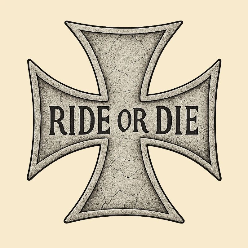 Maltese Cross Engraved RIDE OR DIE