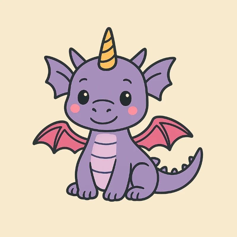 Breloque dragon mignon aux couleurs pastel