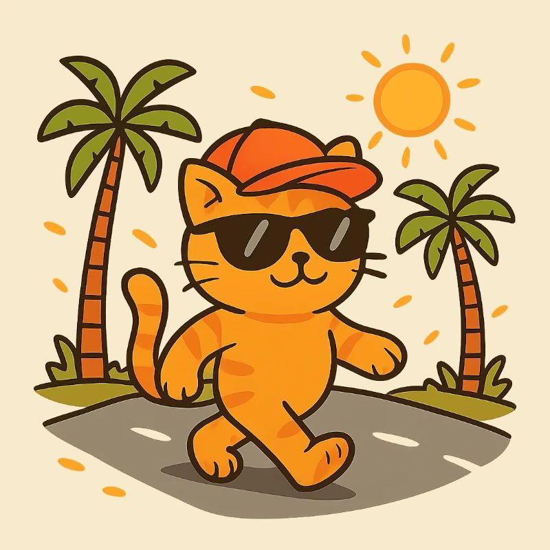 Chat tropical lunettes soleil