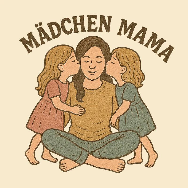 Mädchen Mama Umarmung Illustration