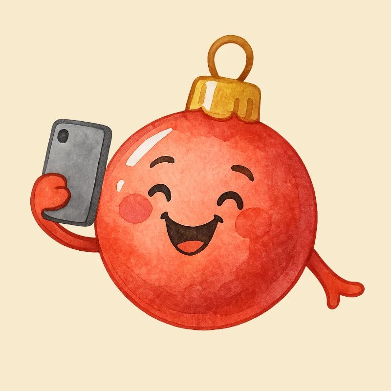 Fröhliche Weihnachtskugel Selfie