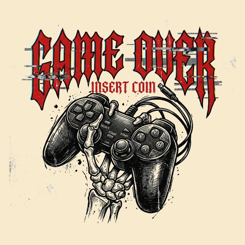 Game Over Retro Controller Grunge