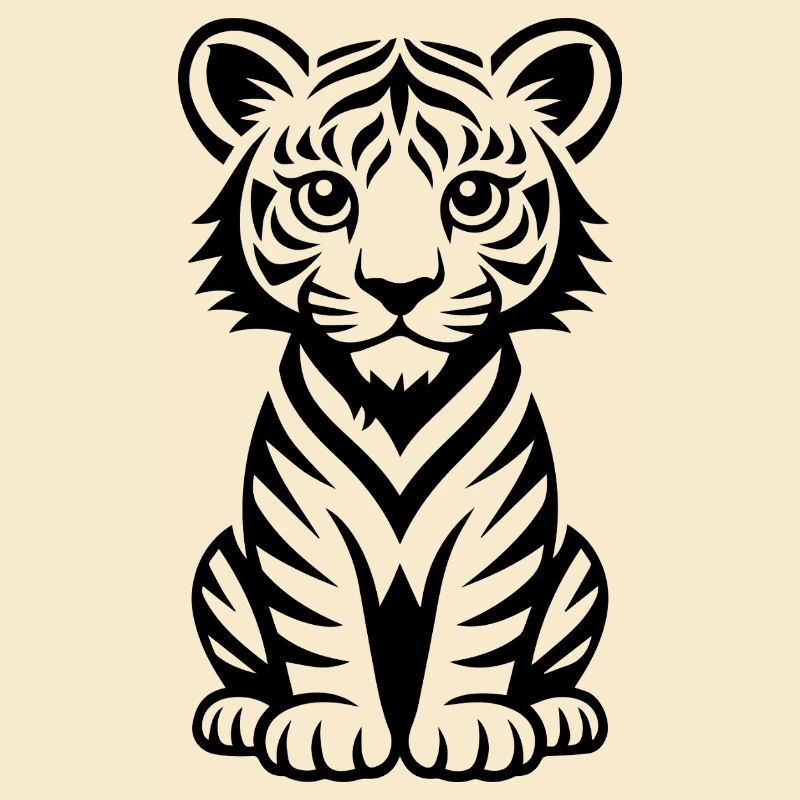 Minimal linear tiger for textiles