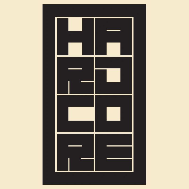 Hardcore – Gestapeltes Blocktypografie-Gitter
