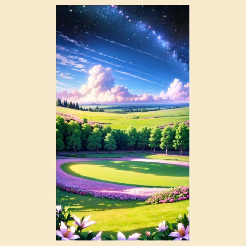 Landschaft mit 4 Bereichen, Generative KI