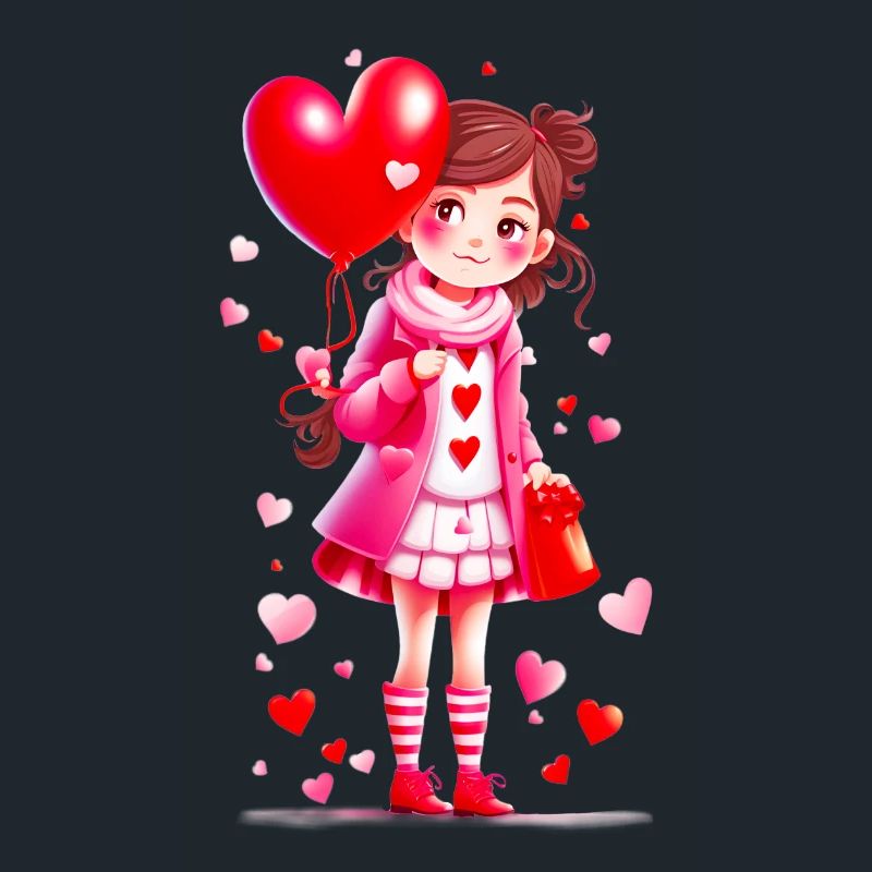 Kleines Mädchen mit Herzen 02
