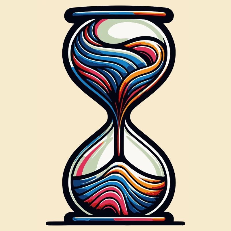 Bunte Sanduhr mit moderner Ästhetik