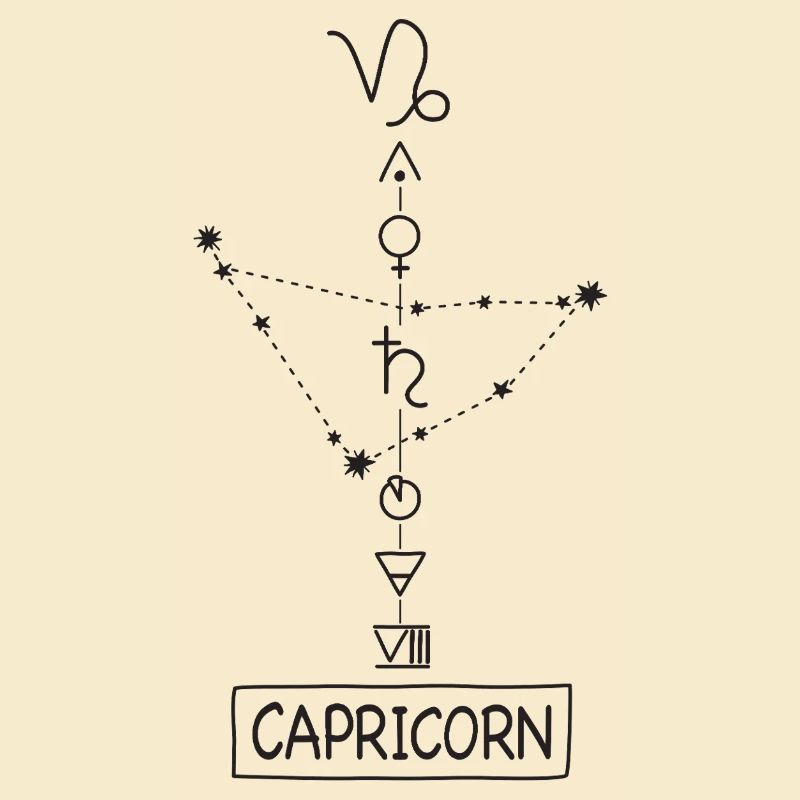 Capricorn - Steinbock Sternzeichen - schwarz