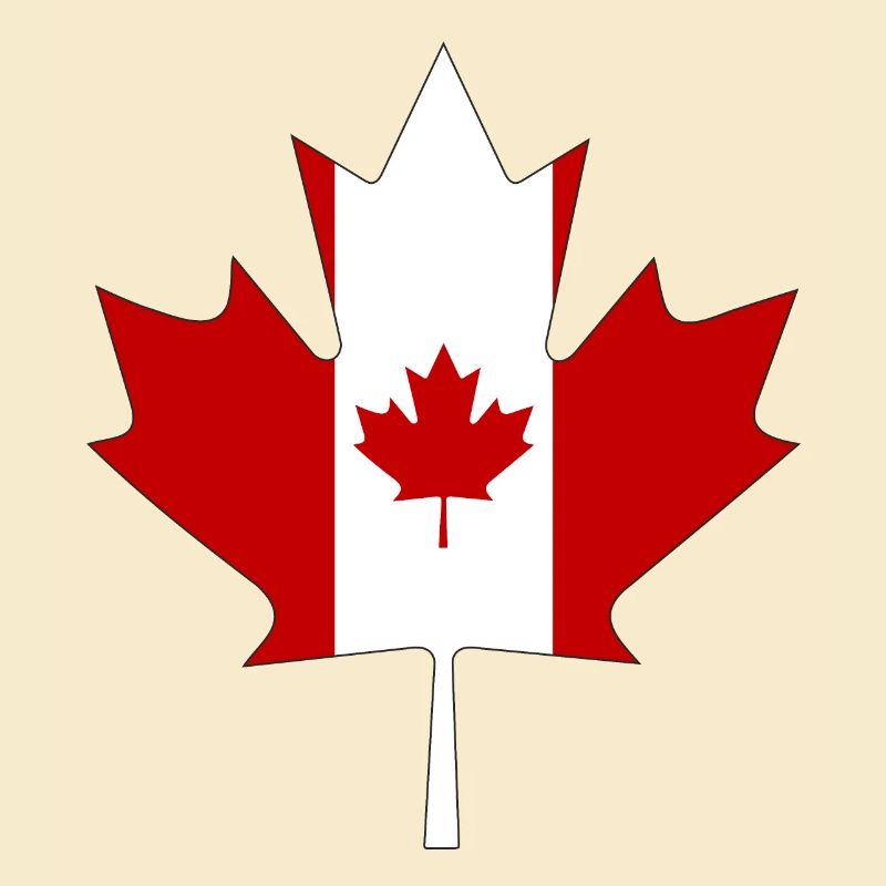 Drapeau du Canada comme feuille d'érable avec cadre noir